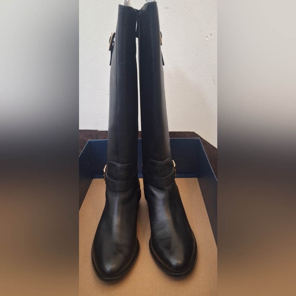 Cole Haan Black Knee High Leather Riding Boots Womens Size 8.5